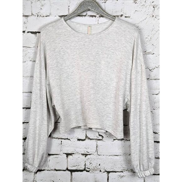 FREE PEOPLE MOVEMENT Athleisure Cropped Back-Peplum Sweatshirt Dolman Size Small - Picture 3 of 7